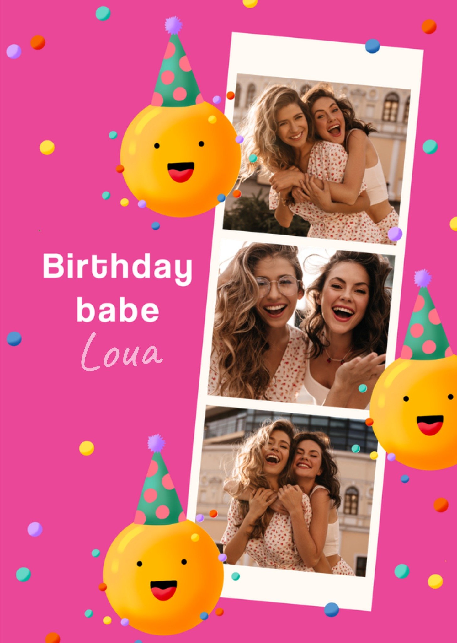 Verjaardagskaart Birthday babe Fotokaart Aanpasbare tekst Kaart Greetz