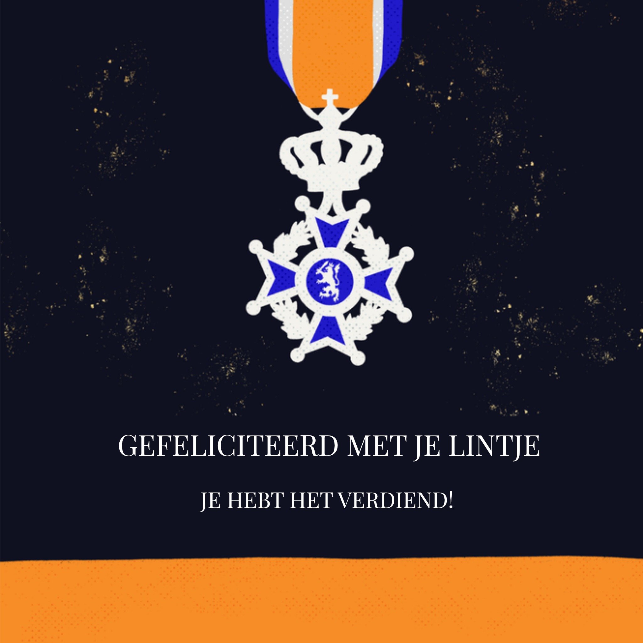 Greetz Koningsdag kaart Lintje Vierkant