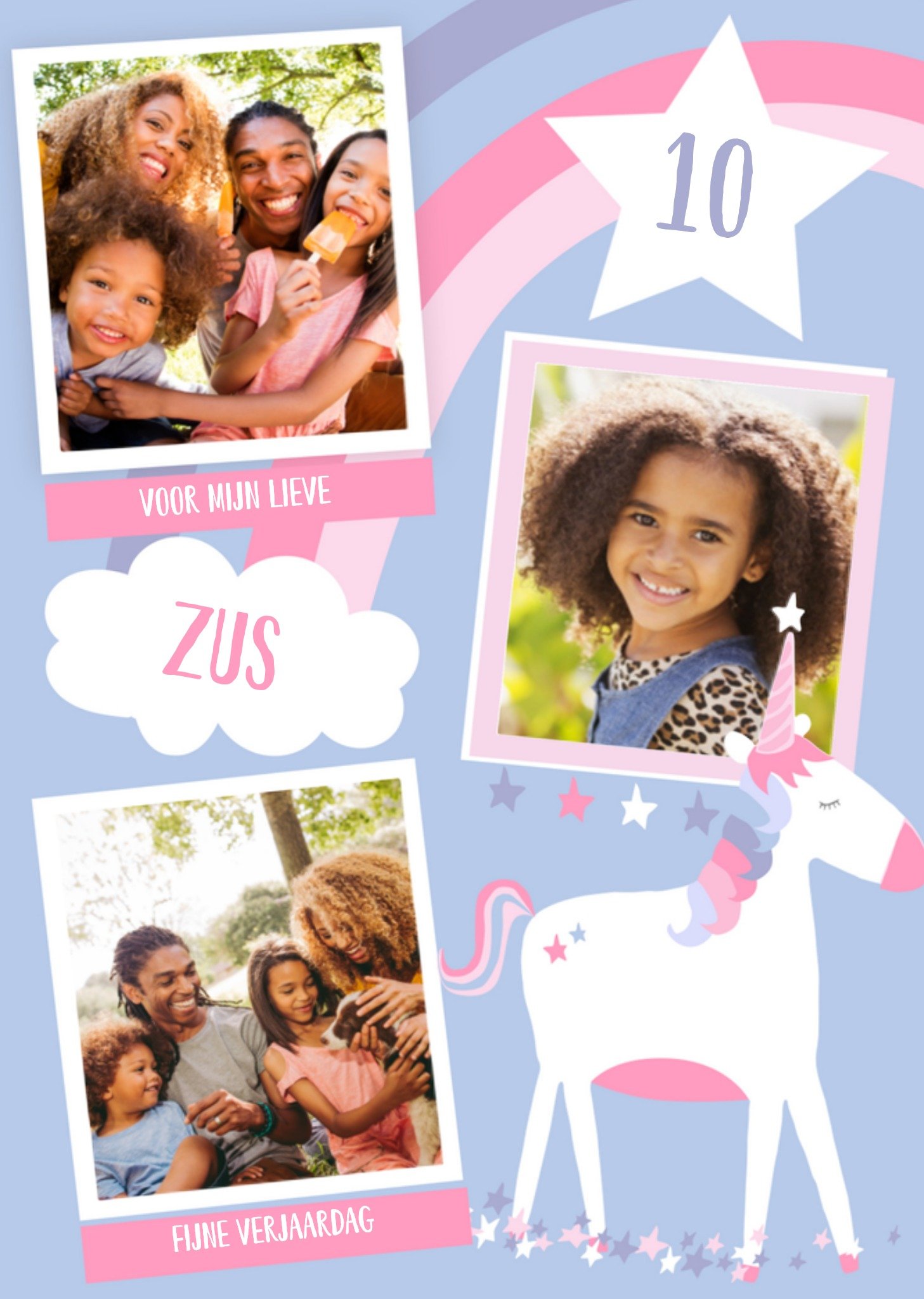 Verjaardagskaart Unicorn en regenboog Kaart Greetz