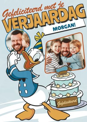 Disney Donald Duck Geïllustreerd Foto Upload Verjaardag Kaart