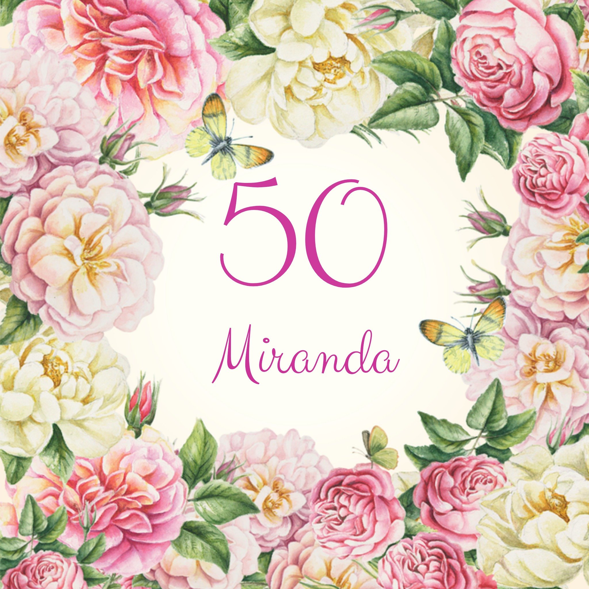 Rozen kaart met leeftijd Vierkante Kaart Janneke Brinkman