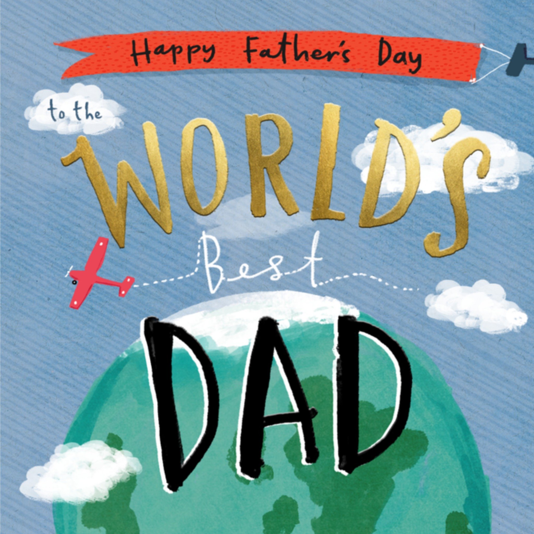 Greetz Vaderdagkaart world best dad Vierkant