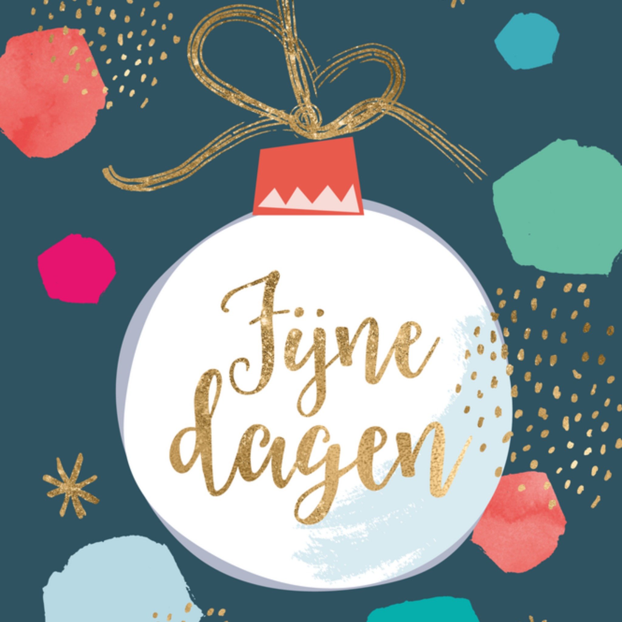 Greetz Kerst Neutraal Kerstbal Vierkant