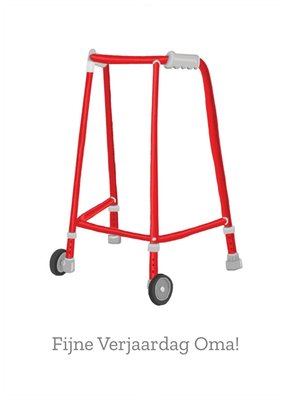 Geïllustreerd Rollator Oma Verjaardag Kaart