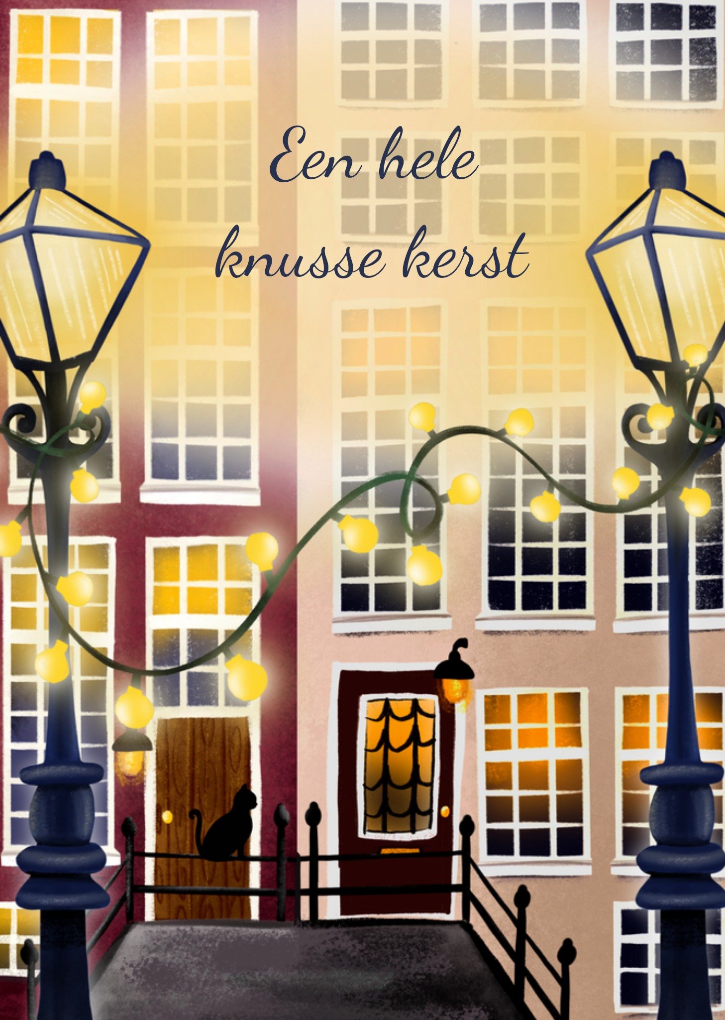 Greetz Kerstkaart grachtenpand Standard Card