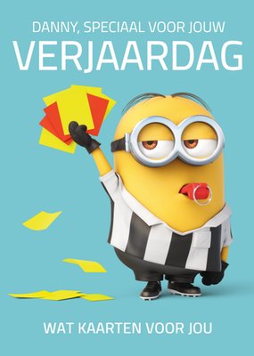 Minions Voetbal Scheidsrechter Verjaardag Kaart