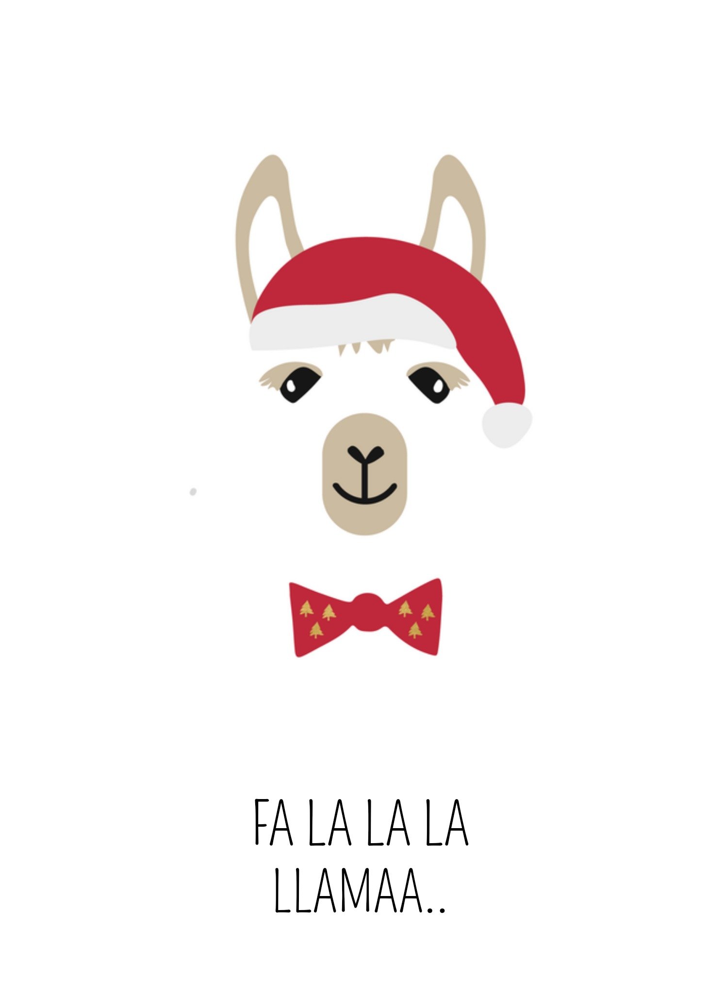 Kerstkaart lama kerstmuts Greetz