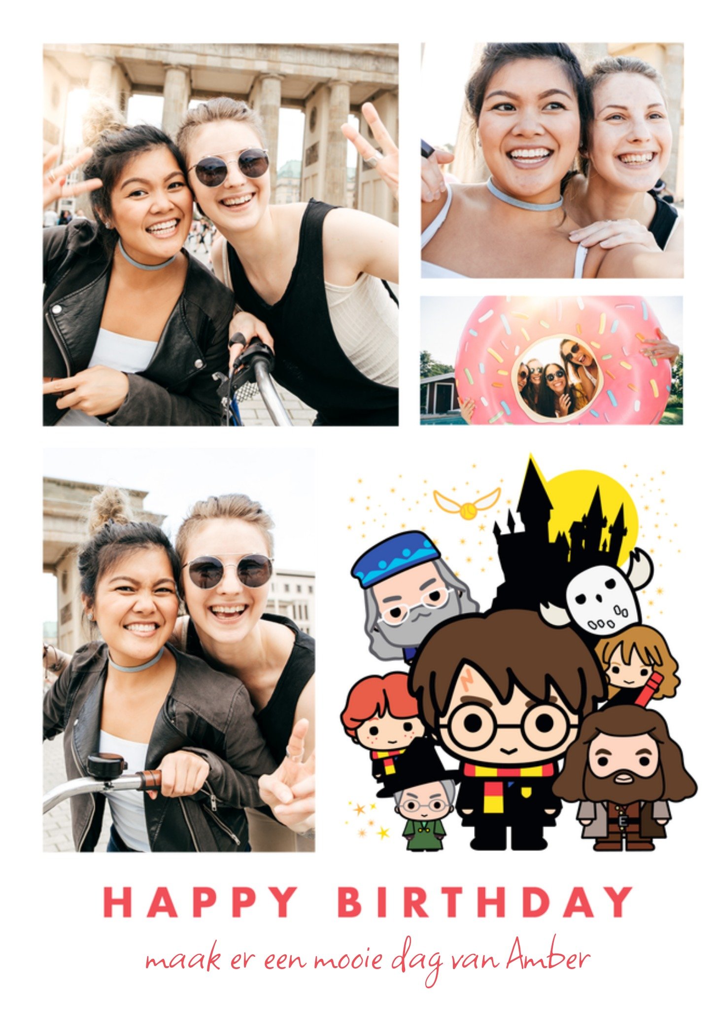 Verjaardagskaart Illustratie Met fotos Kaart Harry Potter