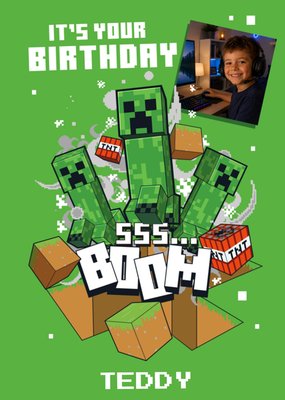 Minecraft Sss Boom Foto Upload Verjaardagskaart
