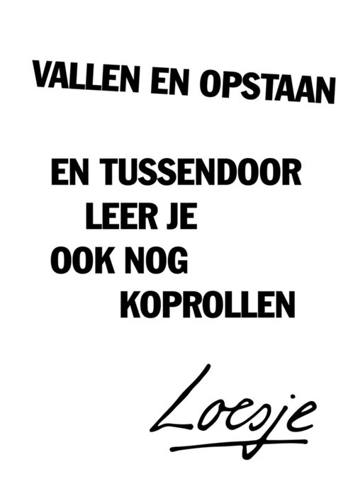 Loesje | Denken aan kaart | vallen en opstaan