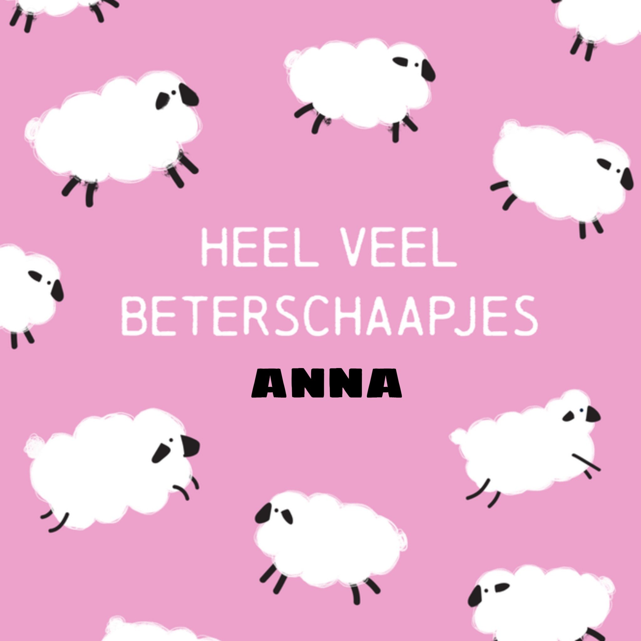 Greetz Beterschapskaart Heel veel beterschaapjes Vierkant
