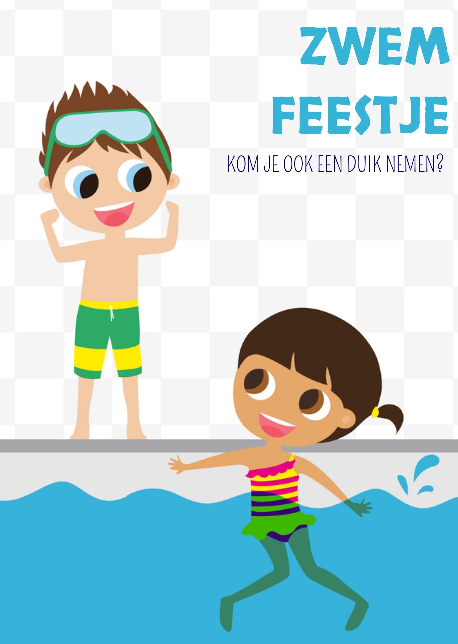 Zwemfeestje Kaart Greetz