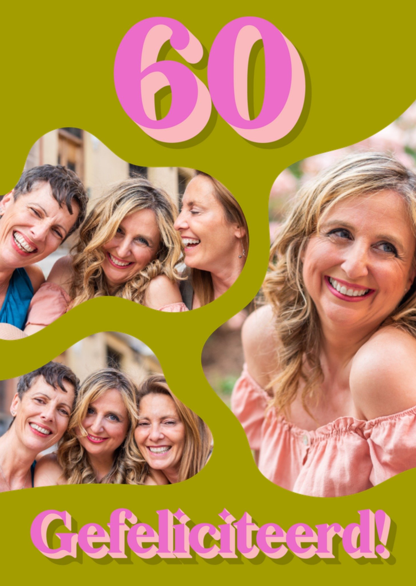 Verjaardagskaart 60 Gefeliciteerd! Fotokaart Kaart Greetz