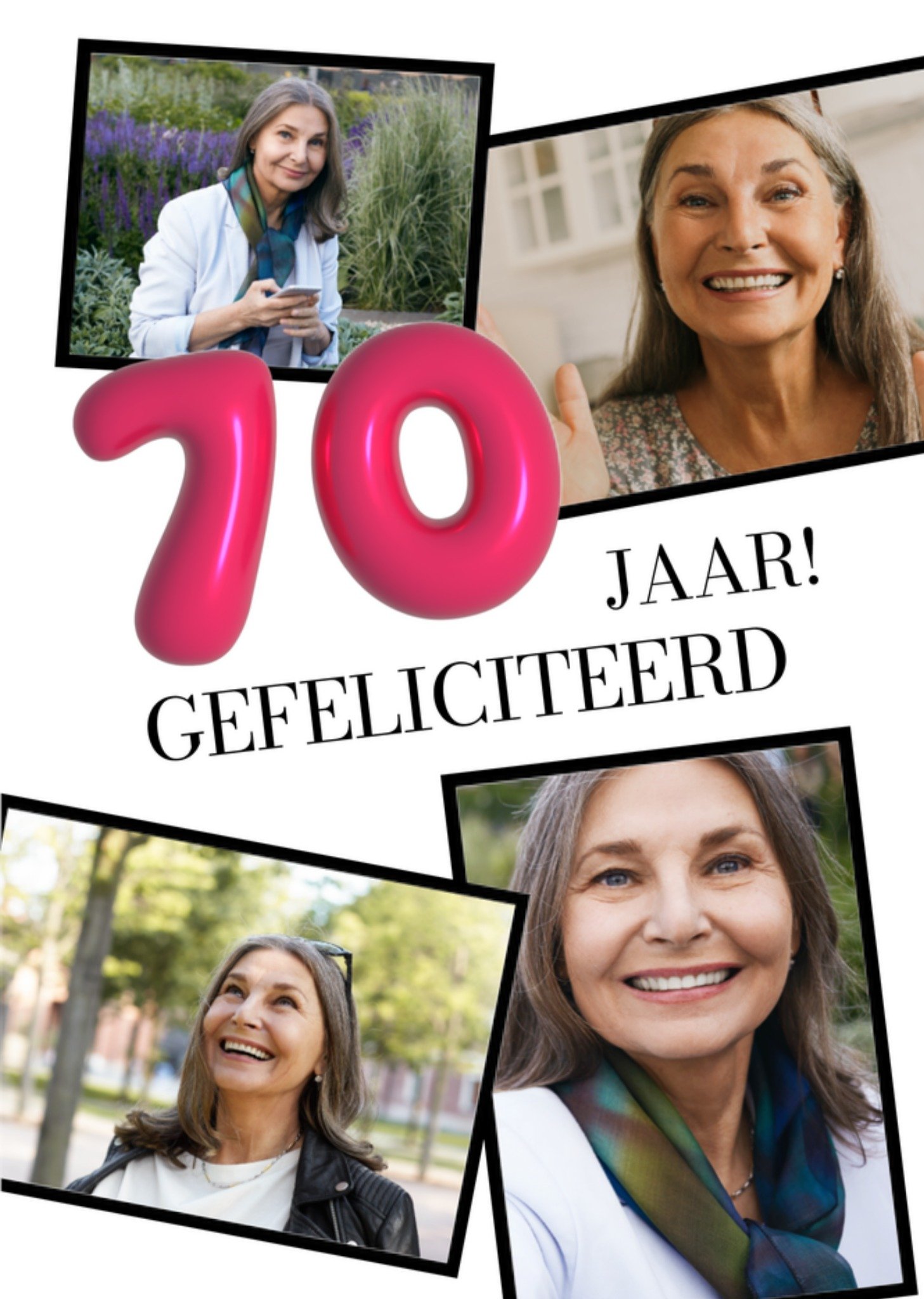 Verjaardagskaart 70 jaar Gefeliciteerd fotokaart Kaart Greetz