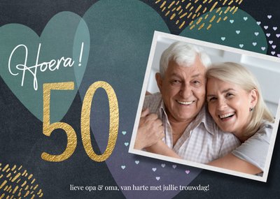 Hartjes Foto Upload Opa En Oma 50e Trouwdag Kaart