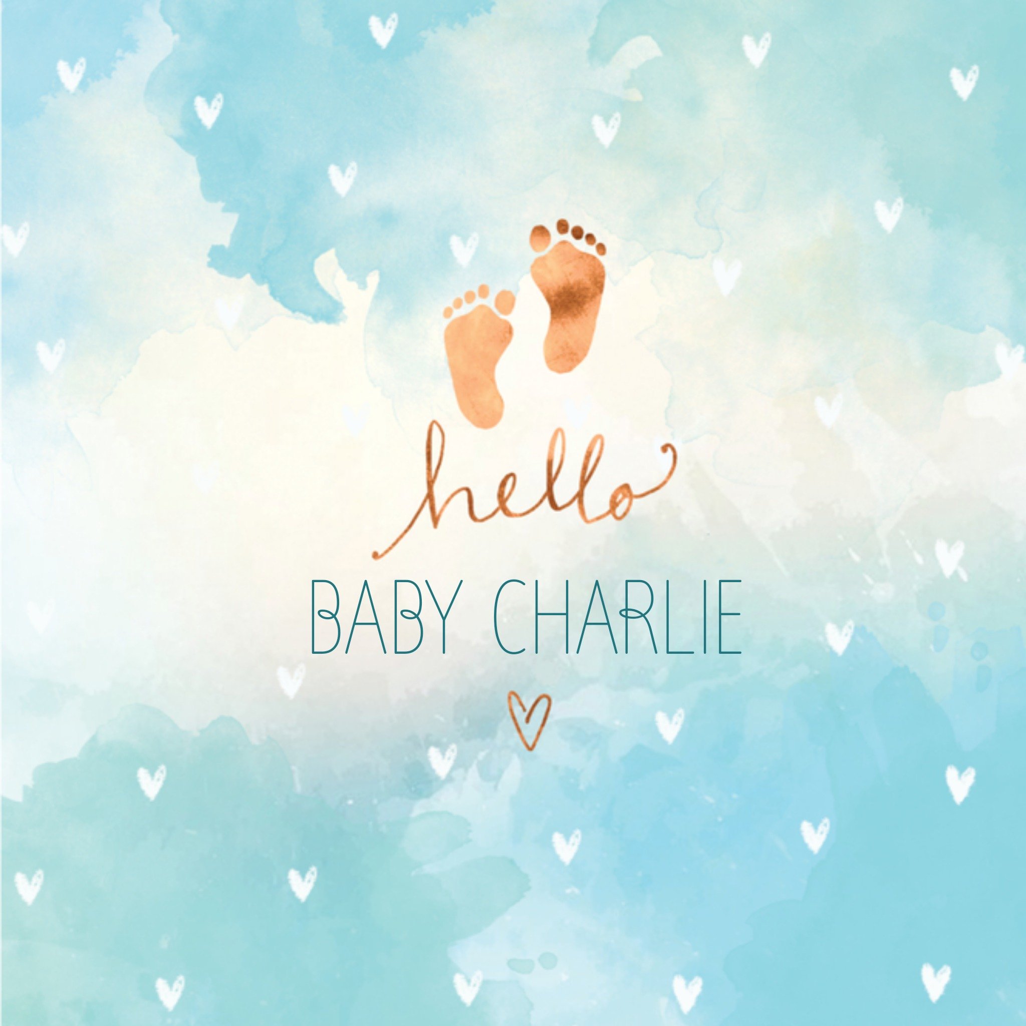 Geboortekaart blauw Vierkante Kaart Ling Design