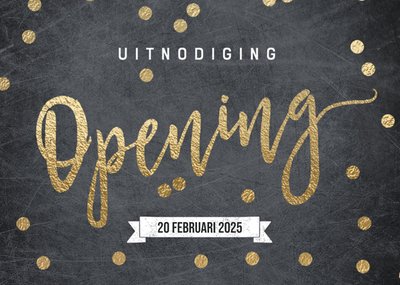 Goudfolie Confetti Typografisch Opening Uitnodiging Kaart