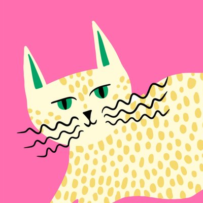 Greetz | Zomaar kaart | kat | illustratie