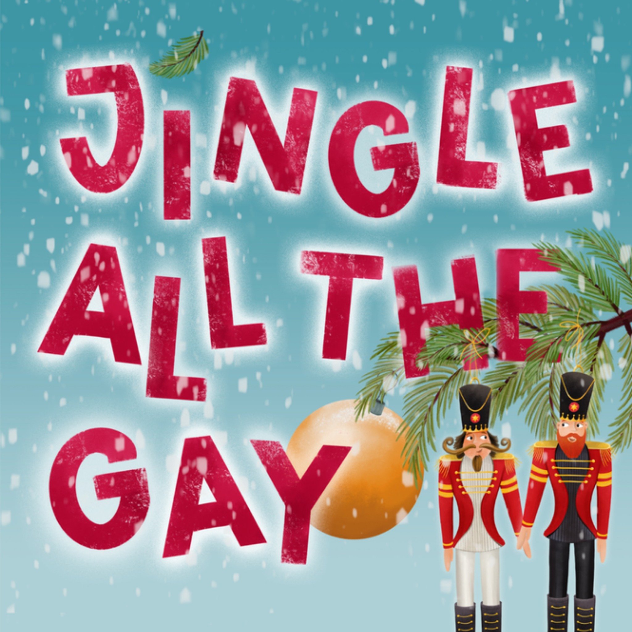 Greetz Kerstkaart jingle all the gay Vierkant
