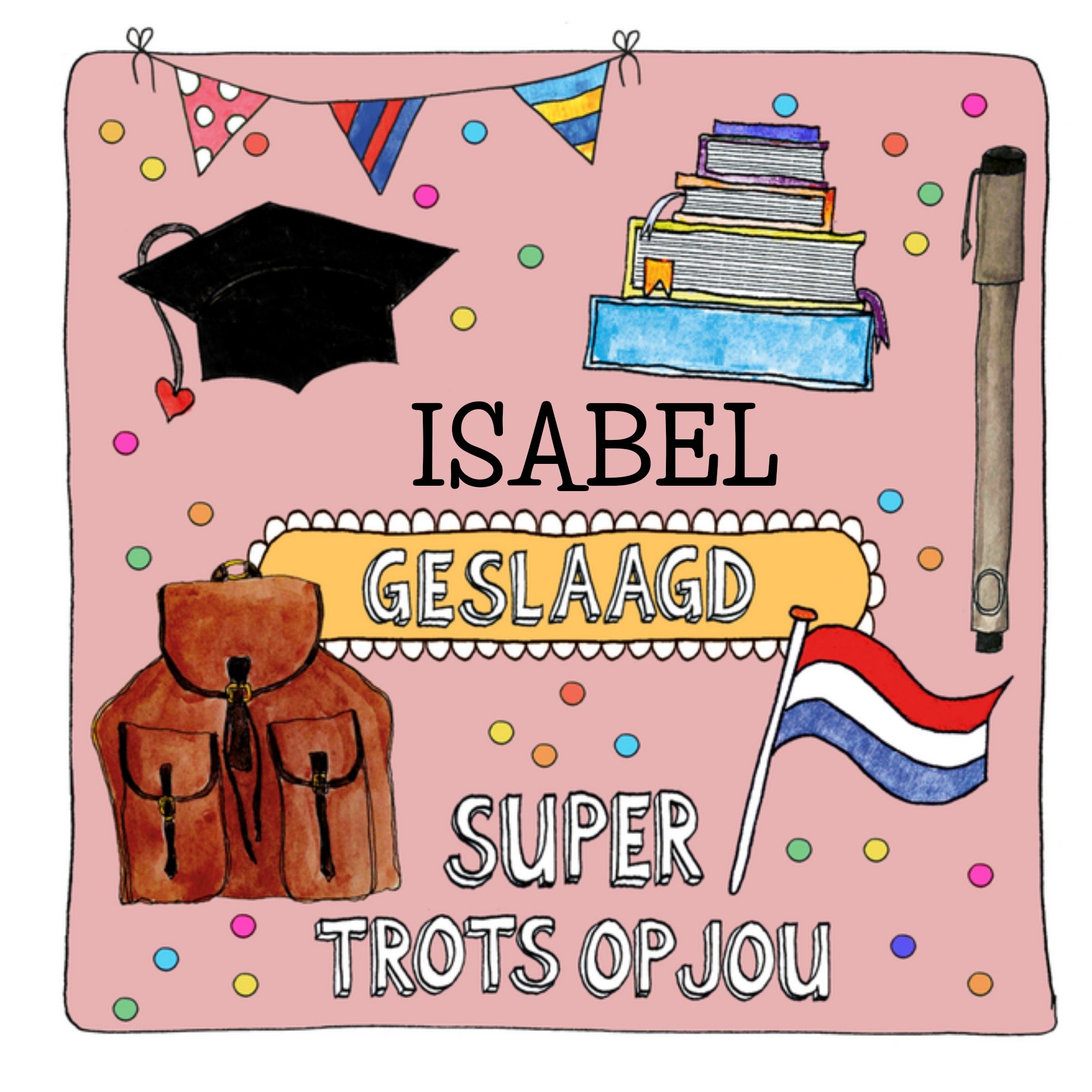 Geslaagd kaart Super trots op jou Vierkante Kaart Sandysign