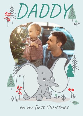 Disney Dumbo Foto Upload Papa Eerste Kerstmis Kaart