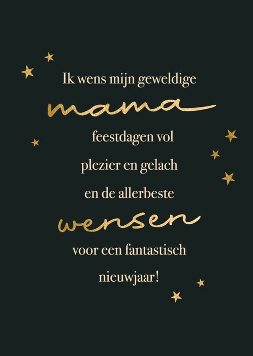 Greetz | Nieuwjaarskaart | Mama | Sterren