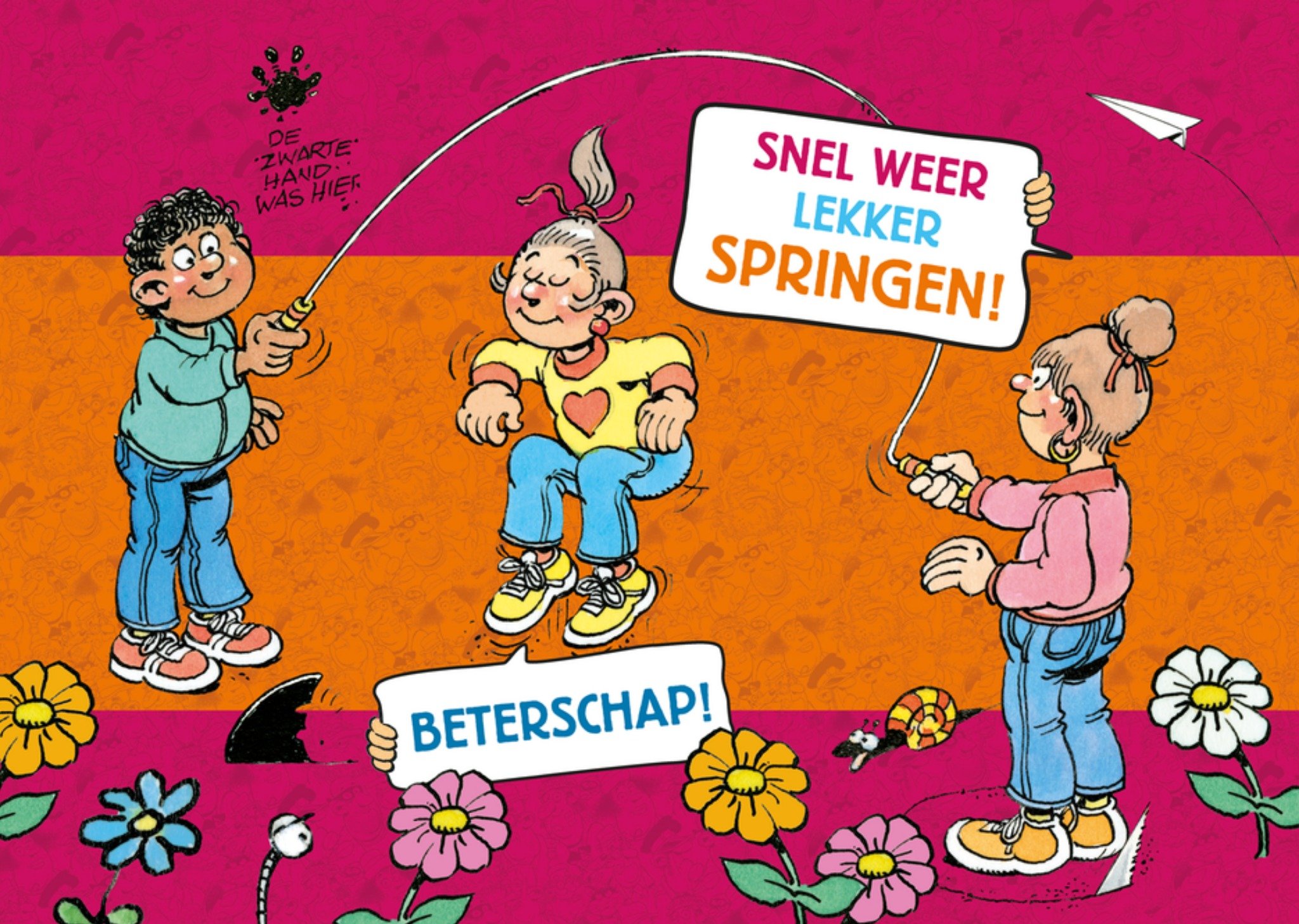 Beterschapskaart Snel weer lekker springen Kaart Jan van Haasteren
