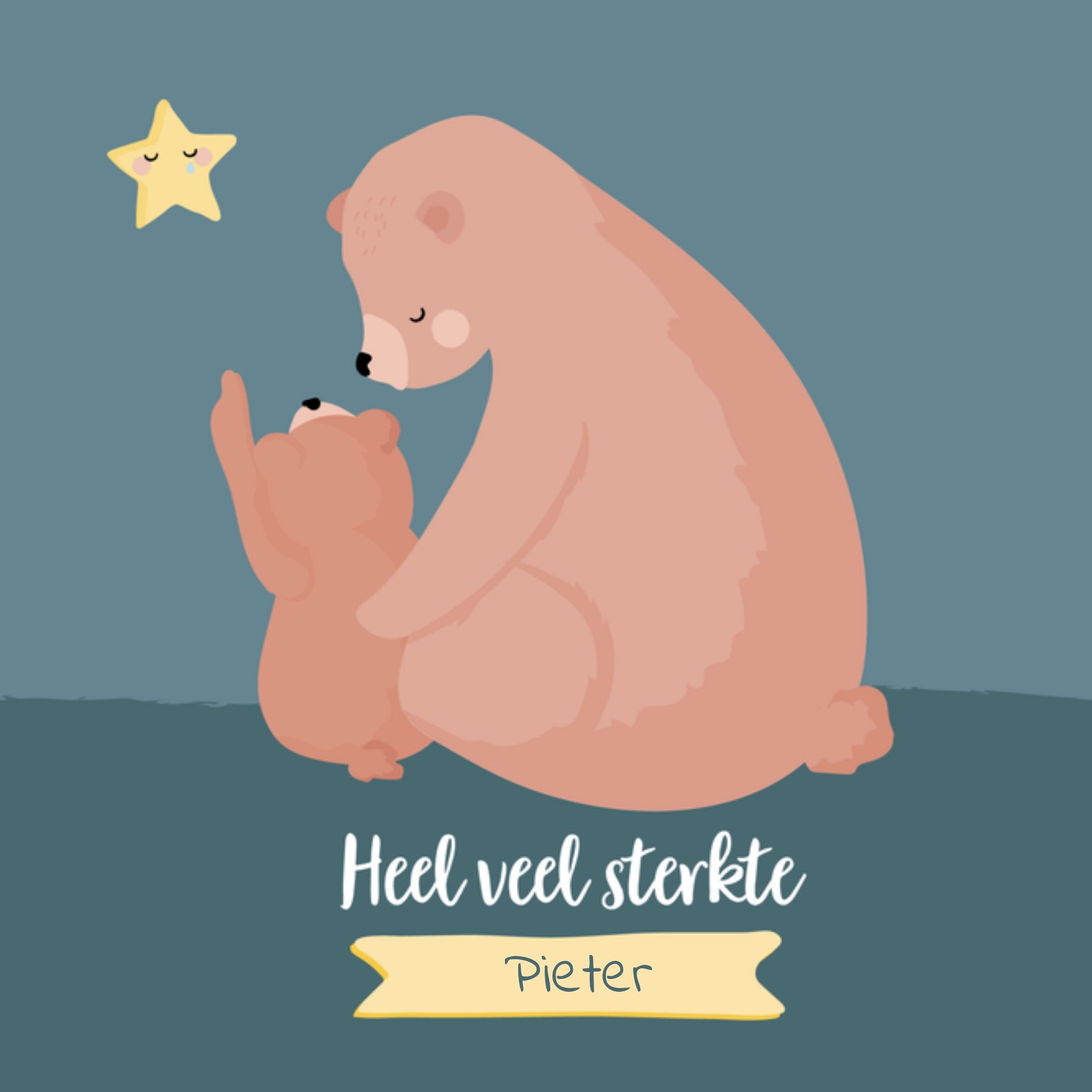 Tante Kaartje Condoleancekaart met naam Vierkant