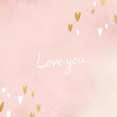Love You Geïllustreerde Hartjes Liefde Kaart