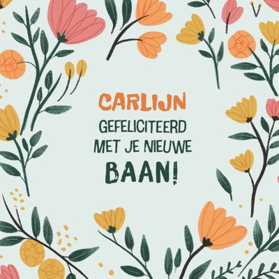 Geïllustreerde Bloemen Nieuwe Baan Kaart