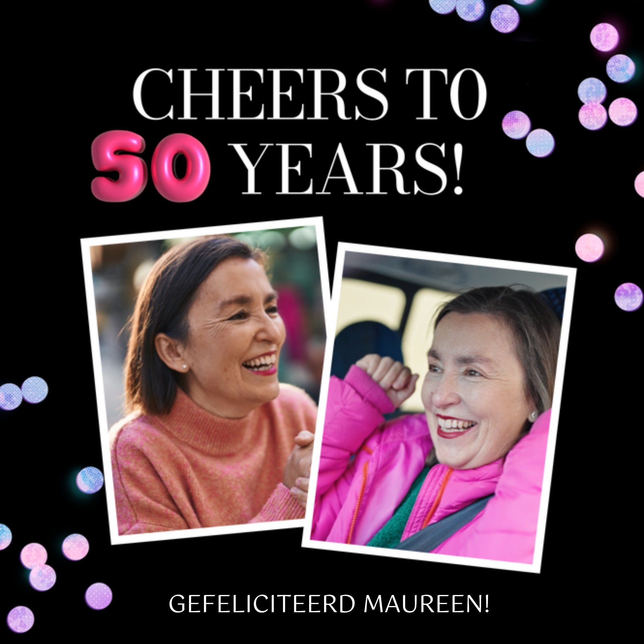 Verjaardagskaart - Cheers to 50 years! - Gefeliciteerd - Fotokaart