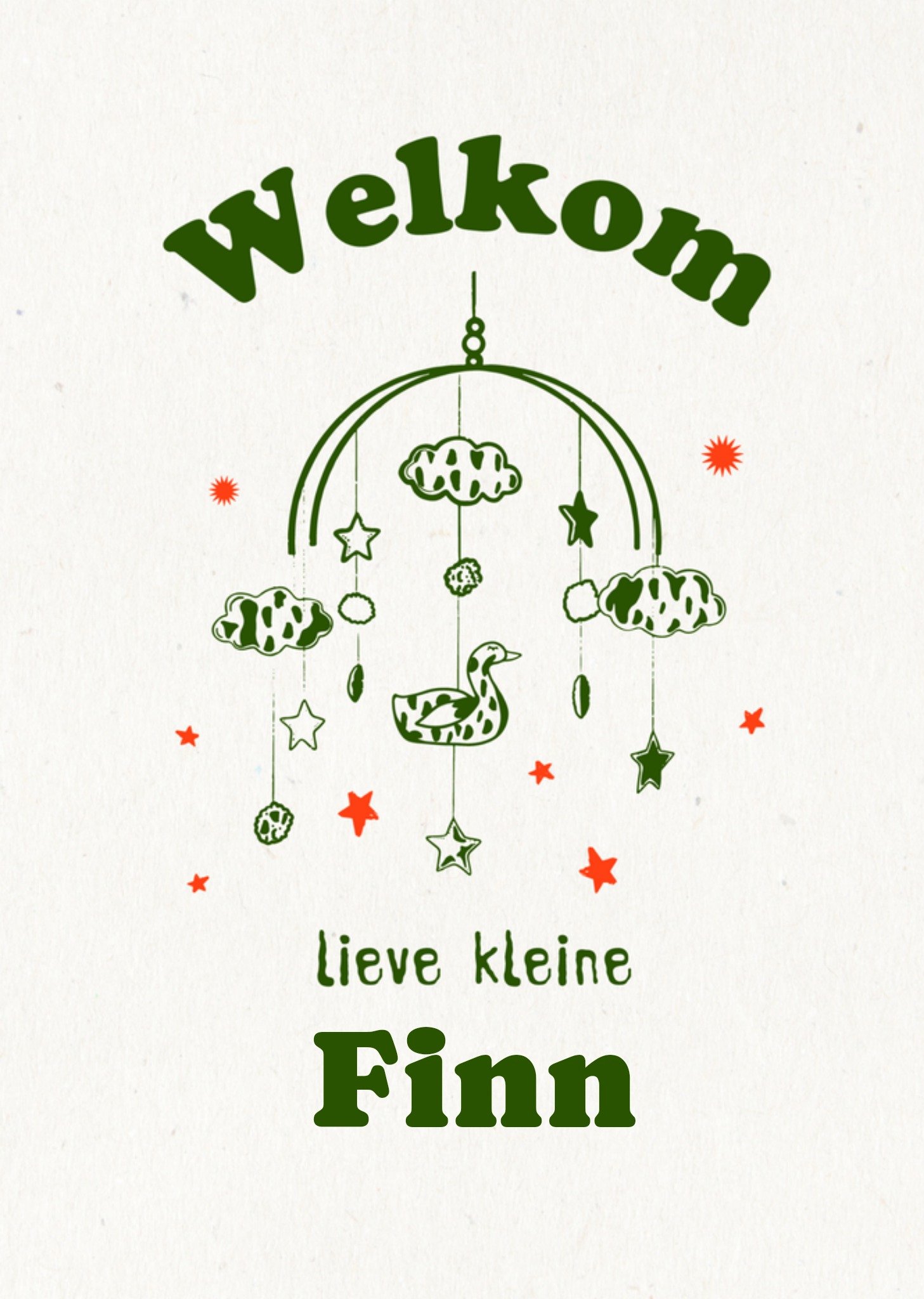 Geboortekaart met naam illustratie Kaart Greetz