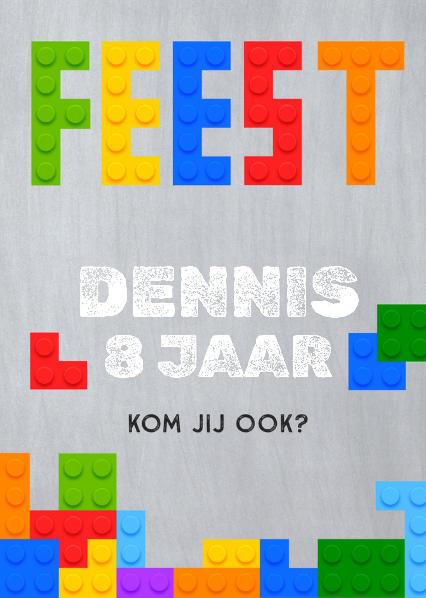 Kinderfeestje Lego Kaart Greetz