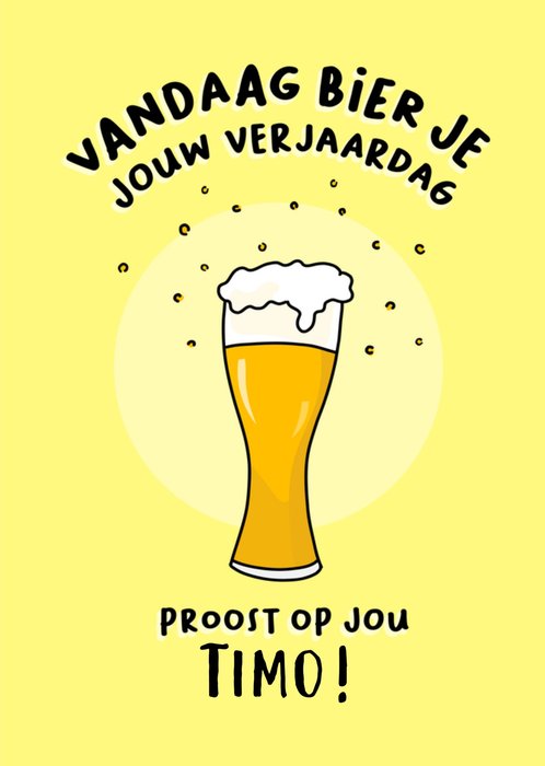 Liefs Jansje | Verjaardagskaart | biertje | met naam