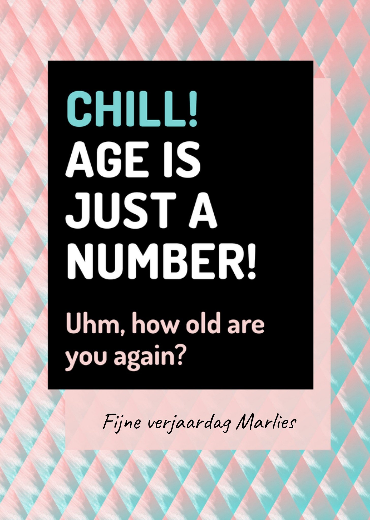 Verjaardagskaart Just a number! Kaart Love Repeat