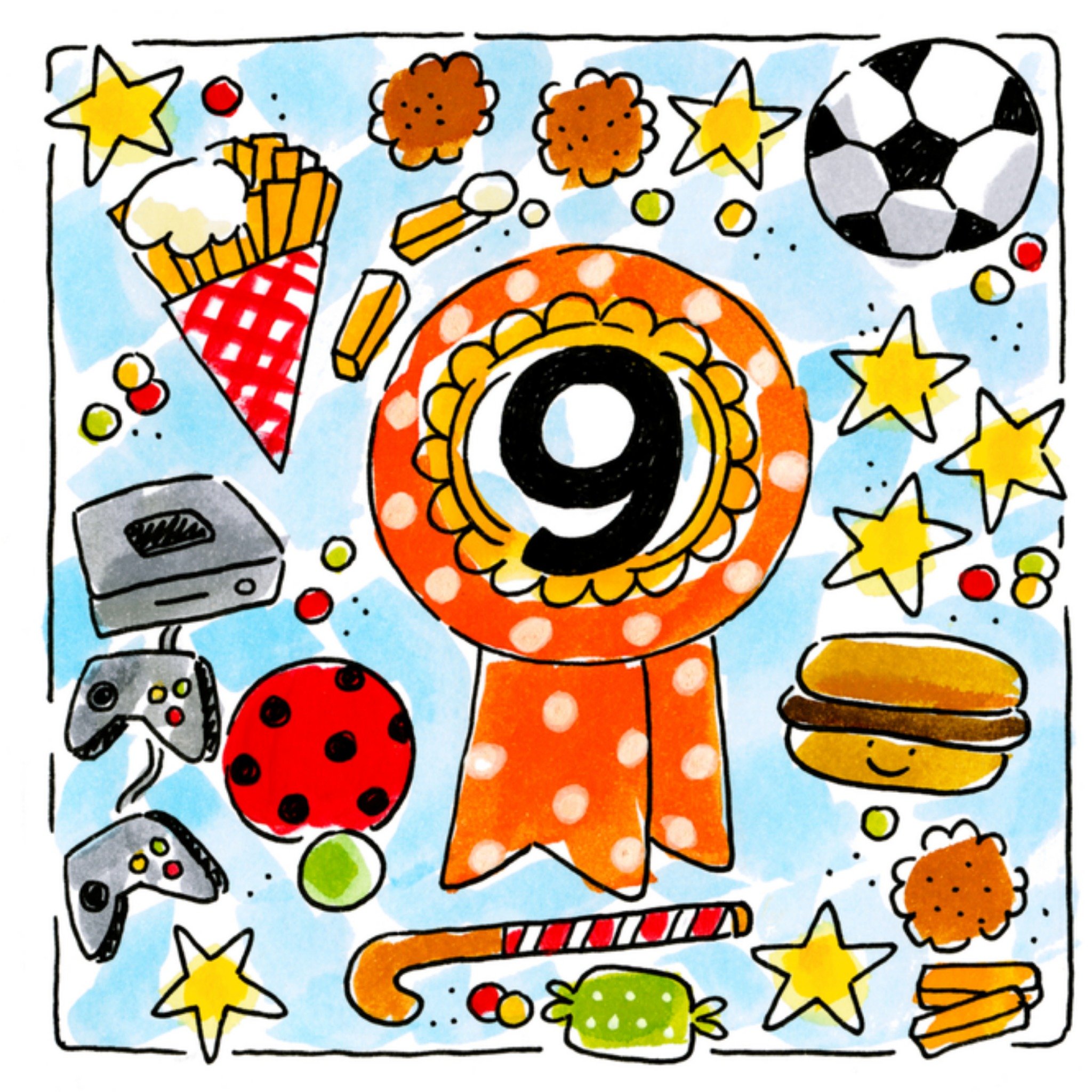 Verjaardagskaart 9 jaar Vierkante Kaart Blond Amsterdam