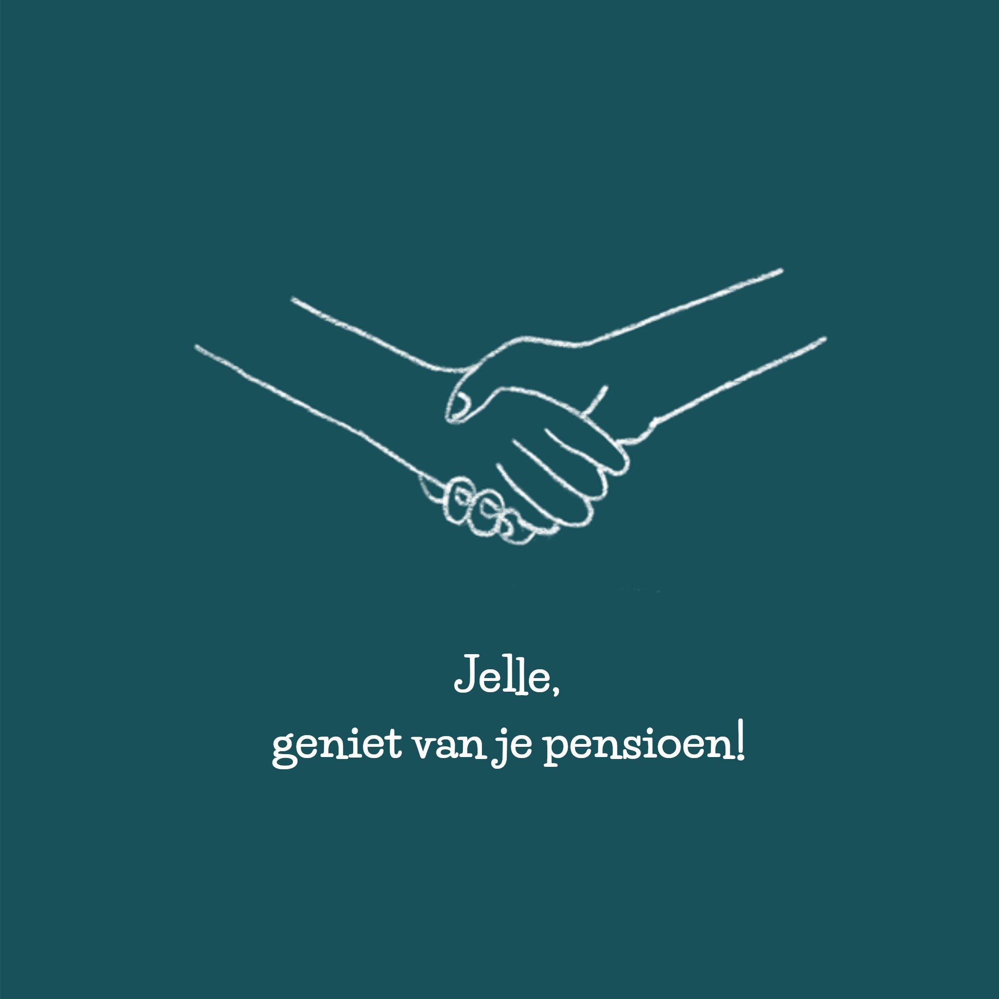 Greetz Pensioen kaart met aanpasbare naam Vierkant