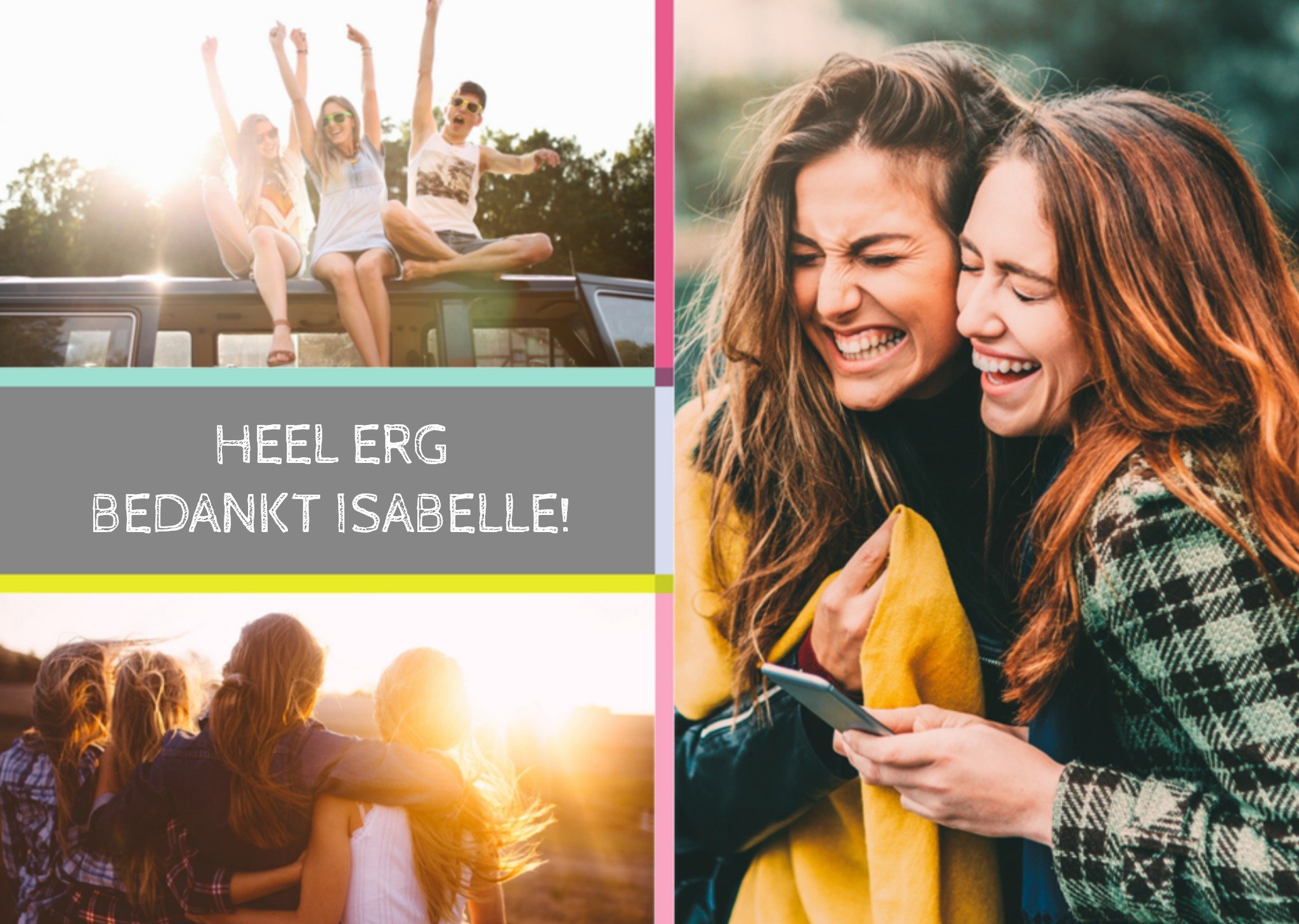 Bedanktkaart fotokaart met naam Kaart Greetz