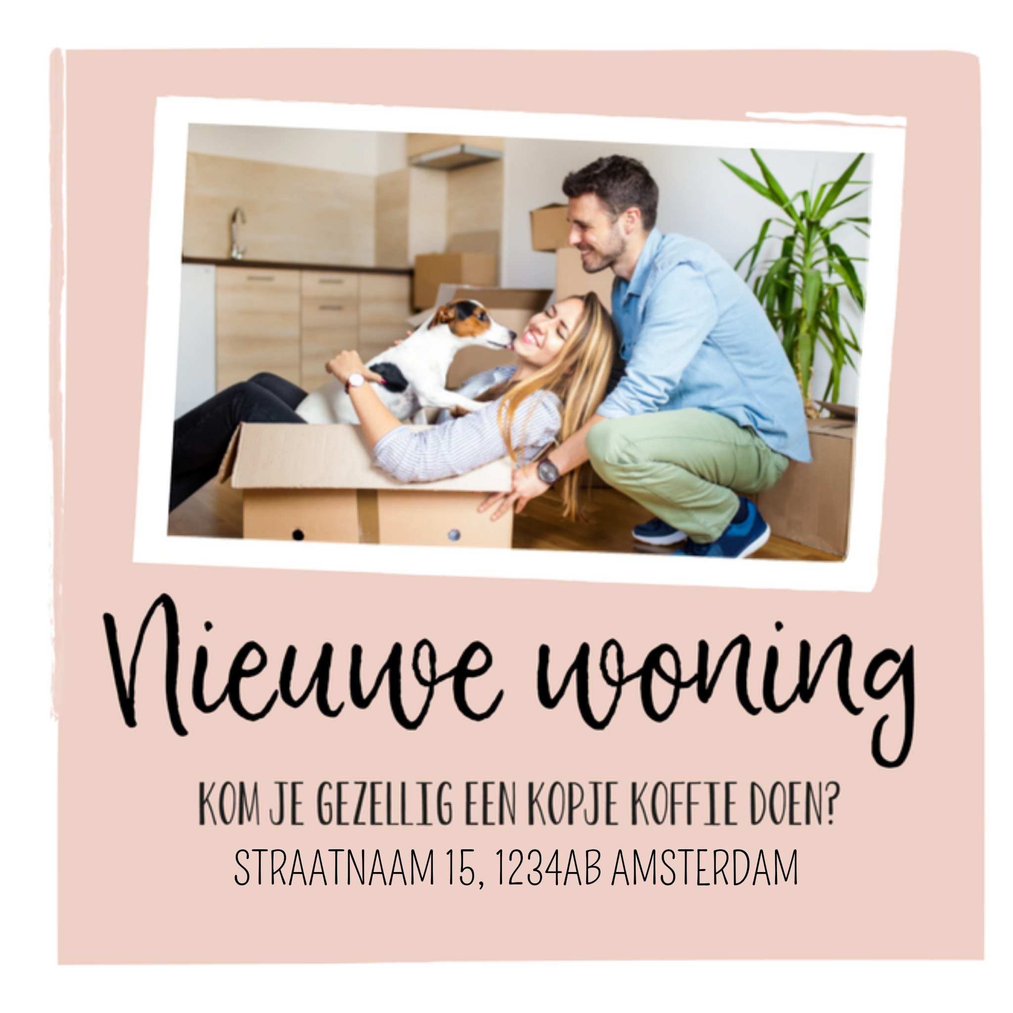 Greetz Uitnodiging Verhuiskaart Neutral Vierkant
