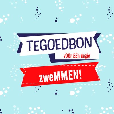 Tegoedbon Voor Een Dagje Zwemmen Banners Typografisch Kaart