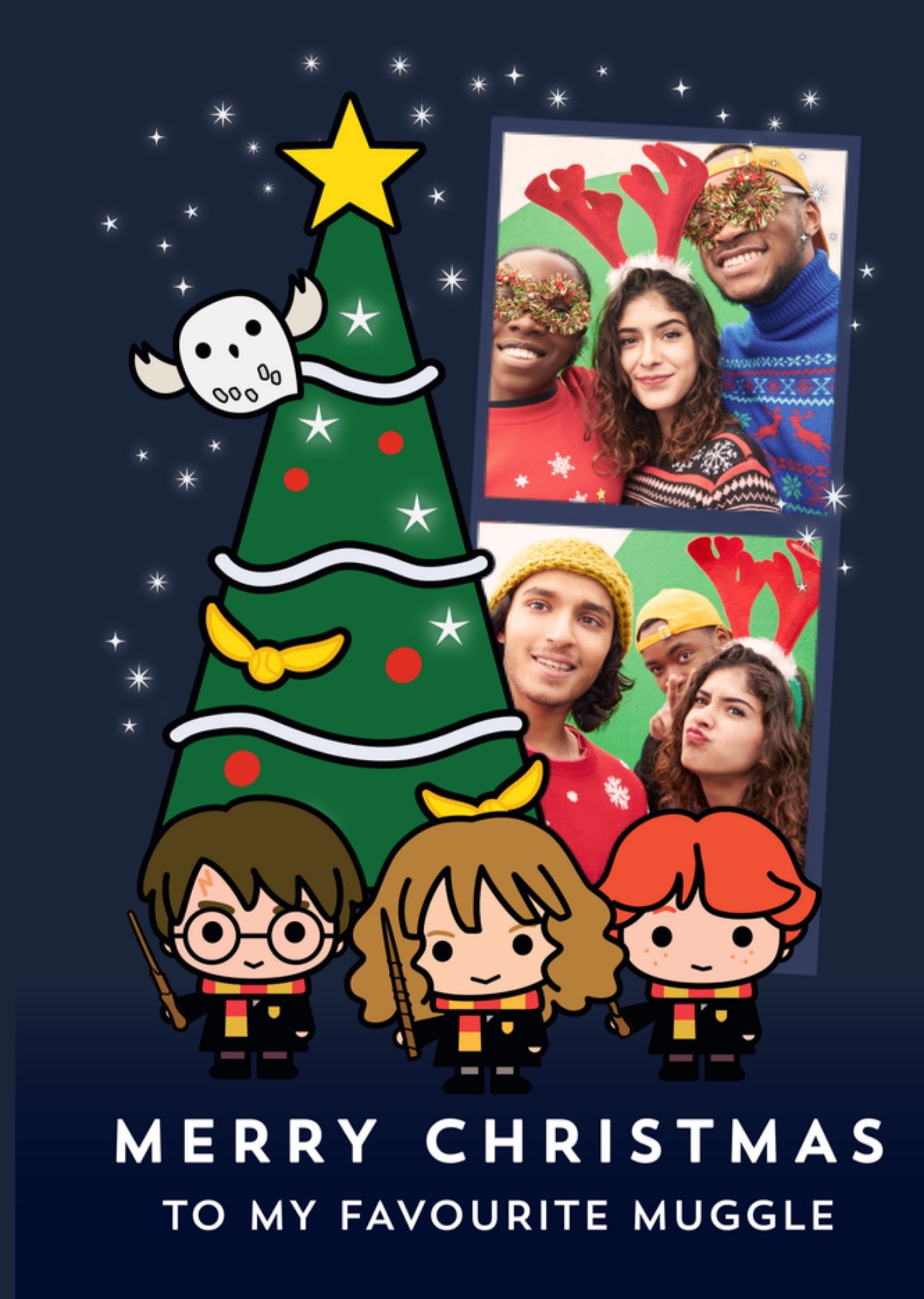 Kerstkaart to my favourite muggle Harry Potter
