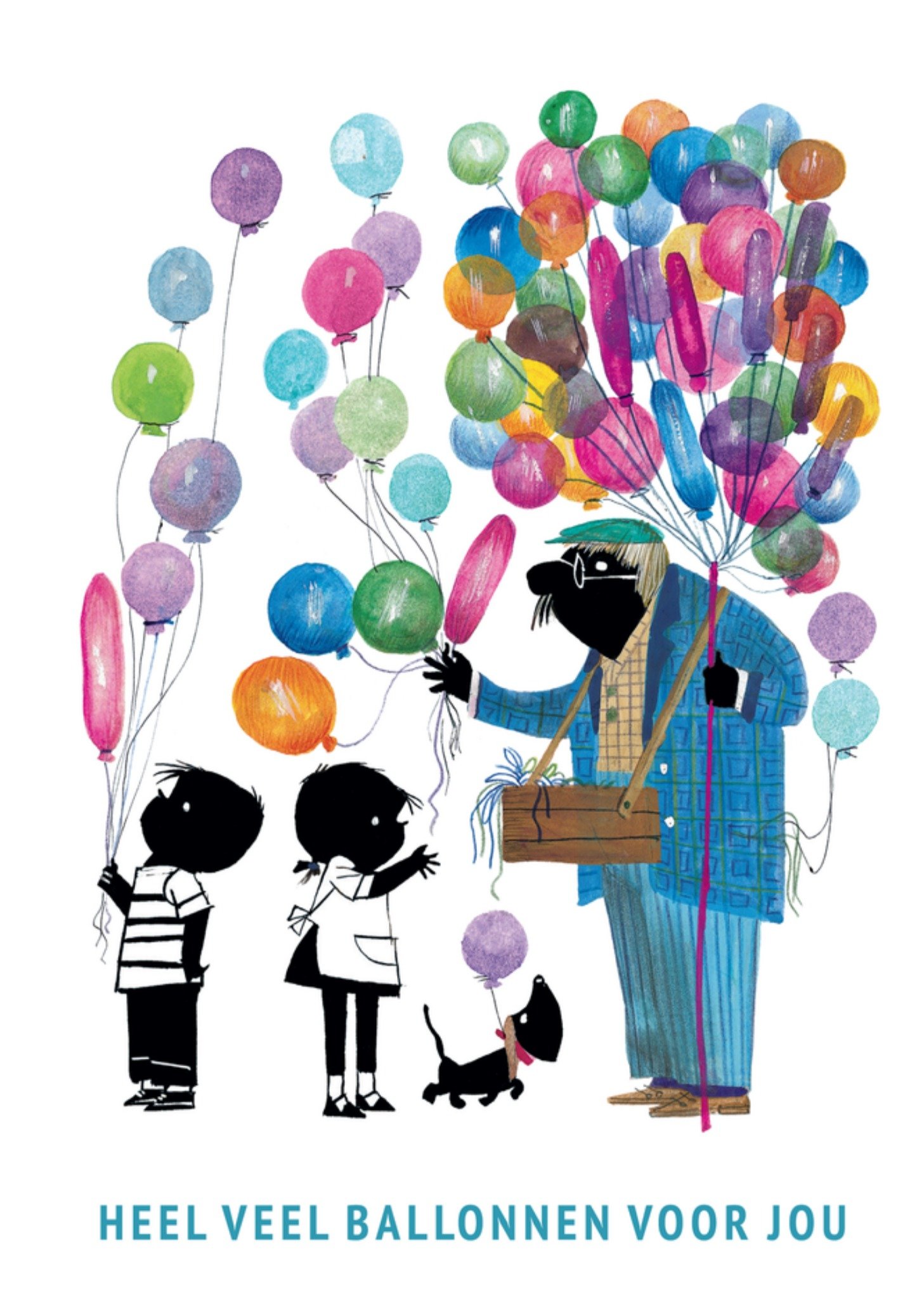 Verjaardagskaart Jip en Janneke Ballonnen Kaart Fiep Westendorp