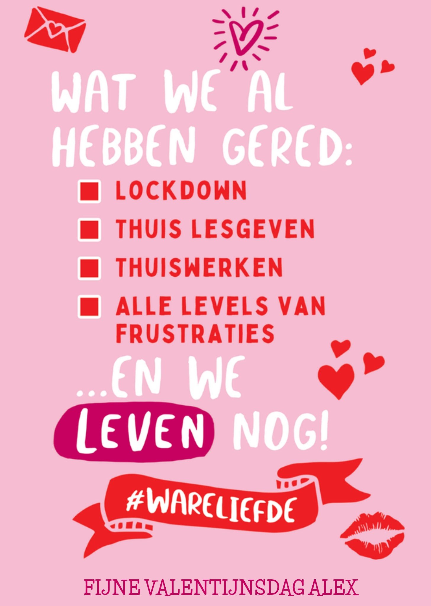 Valentijnskaart met naam h Kaart The London Studio