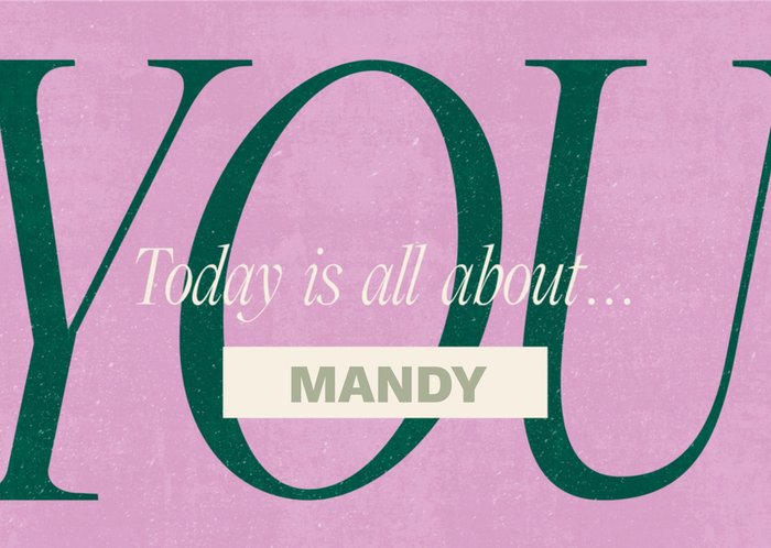 Melolelo | Verjaardagskaart | Today is all about you | Met naam