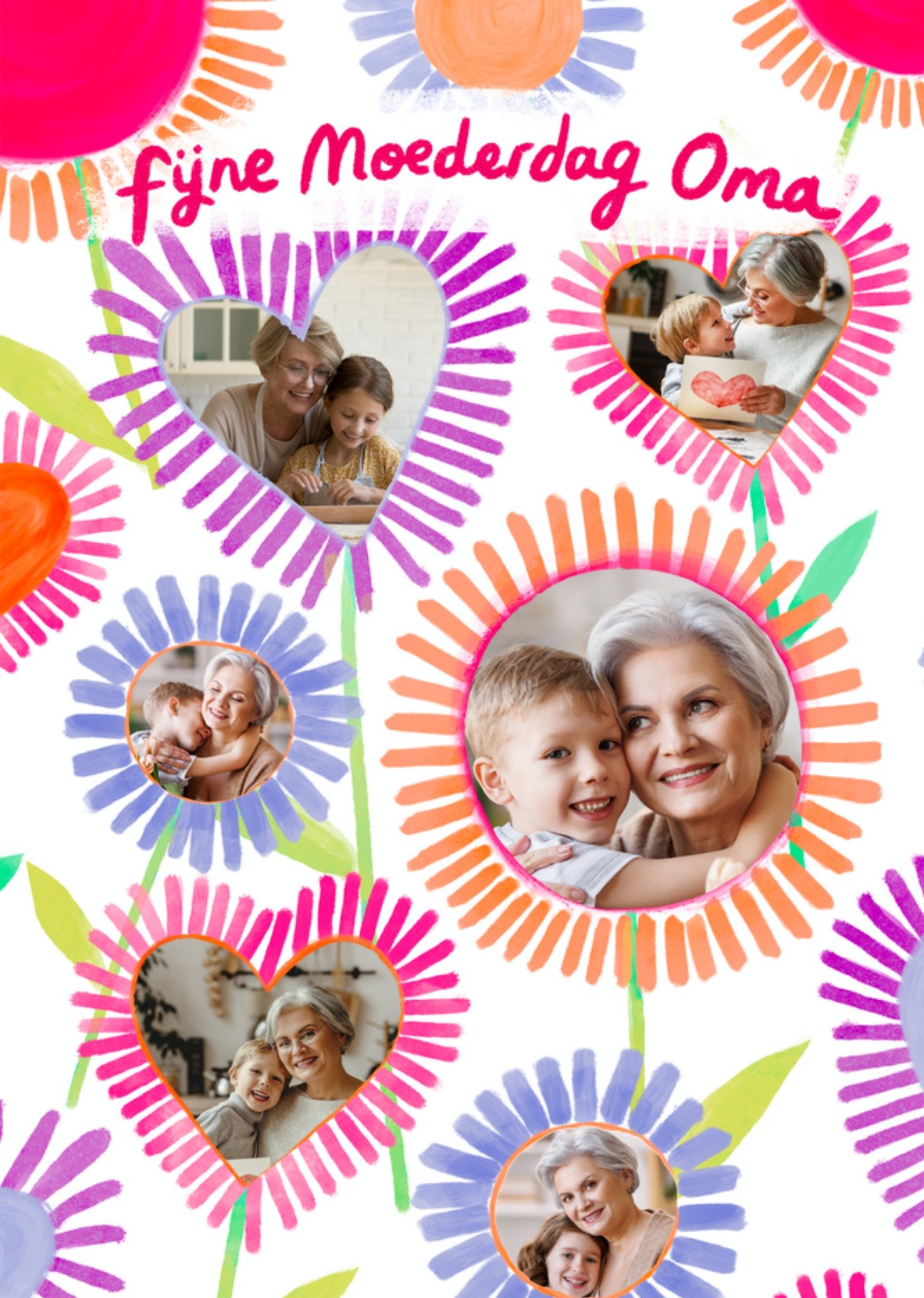 Moederdagkaart Fijne Moederdag Oma Aanpasbare fotos Kaart Greetz
