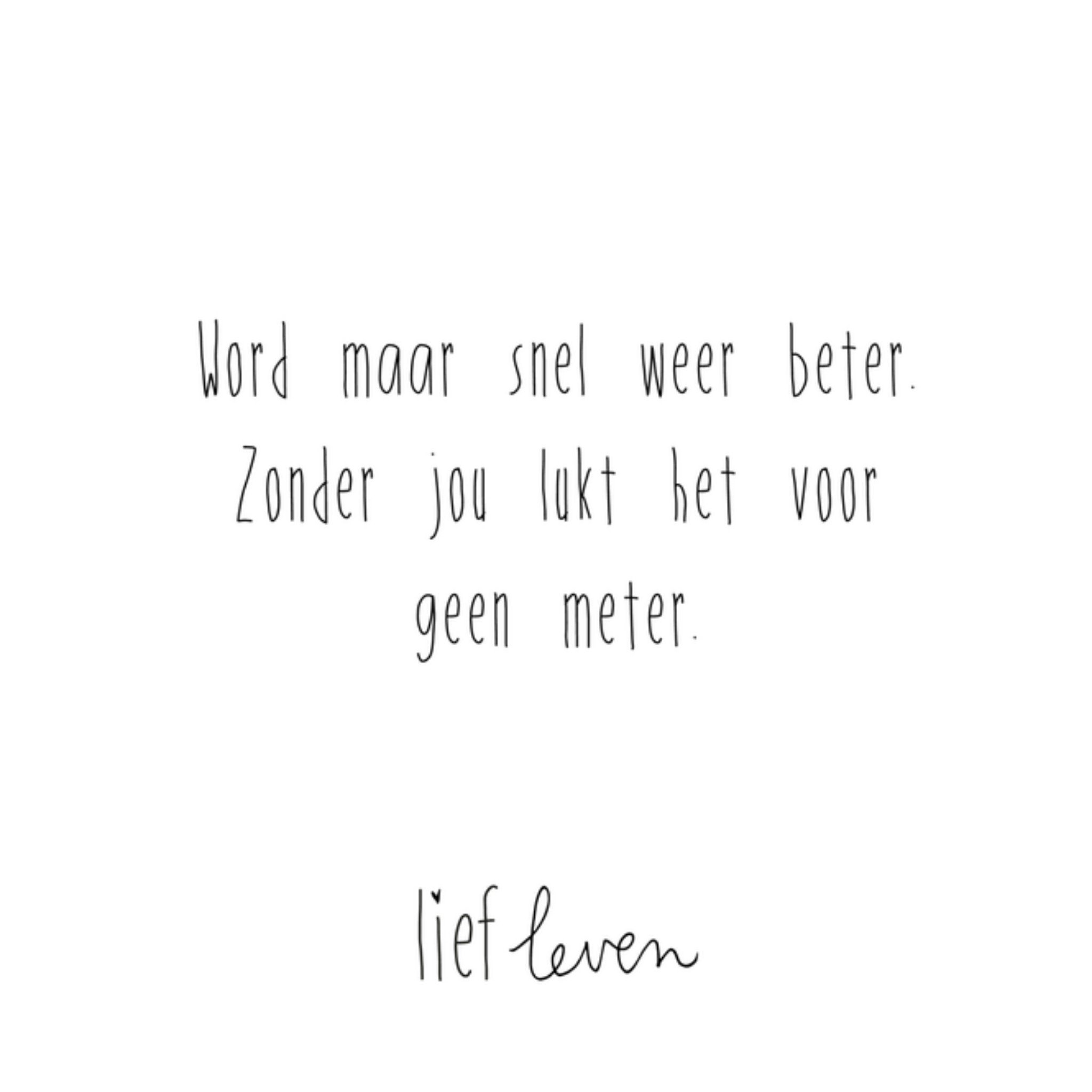 Beterschapskaart Snel beter Vierkante Kaart Lief Leven