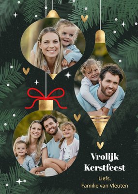 Luckz | Kerstkaart | Vrolijke foto met kerstballen