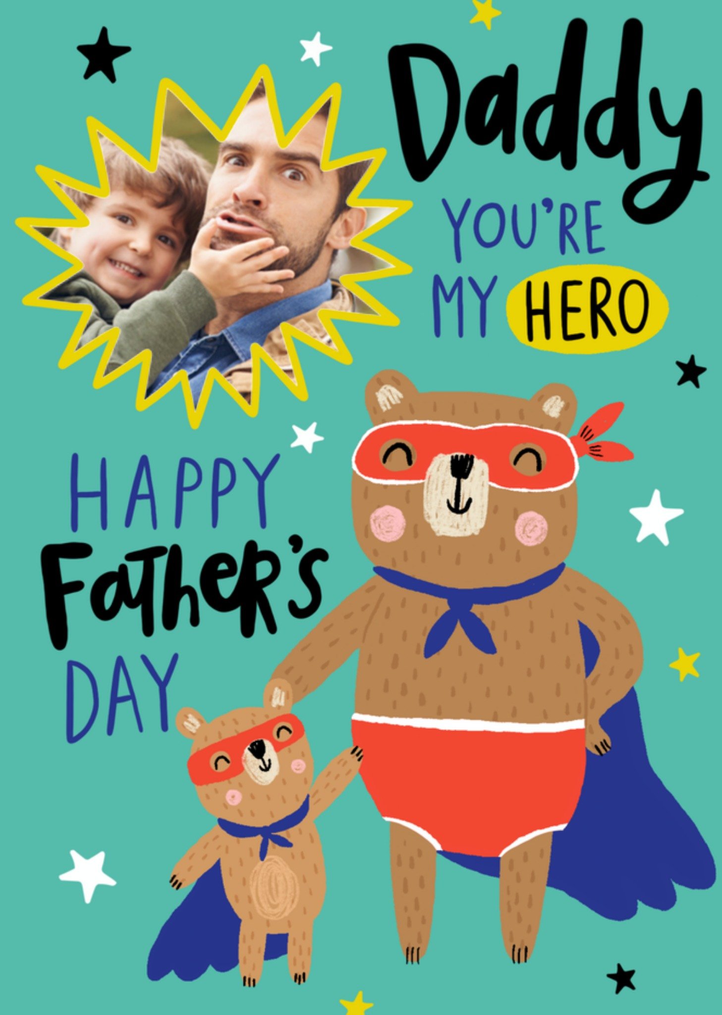 Vaderdagkaart beer superhero Kaart Greetz