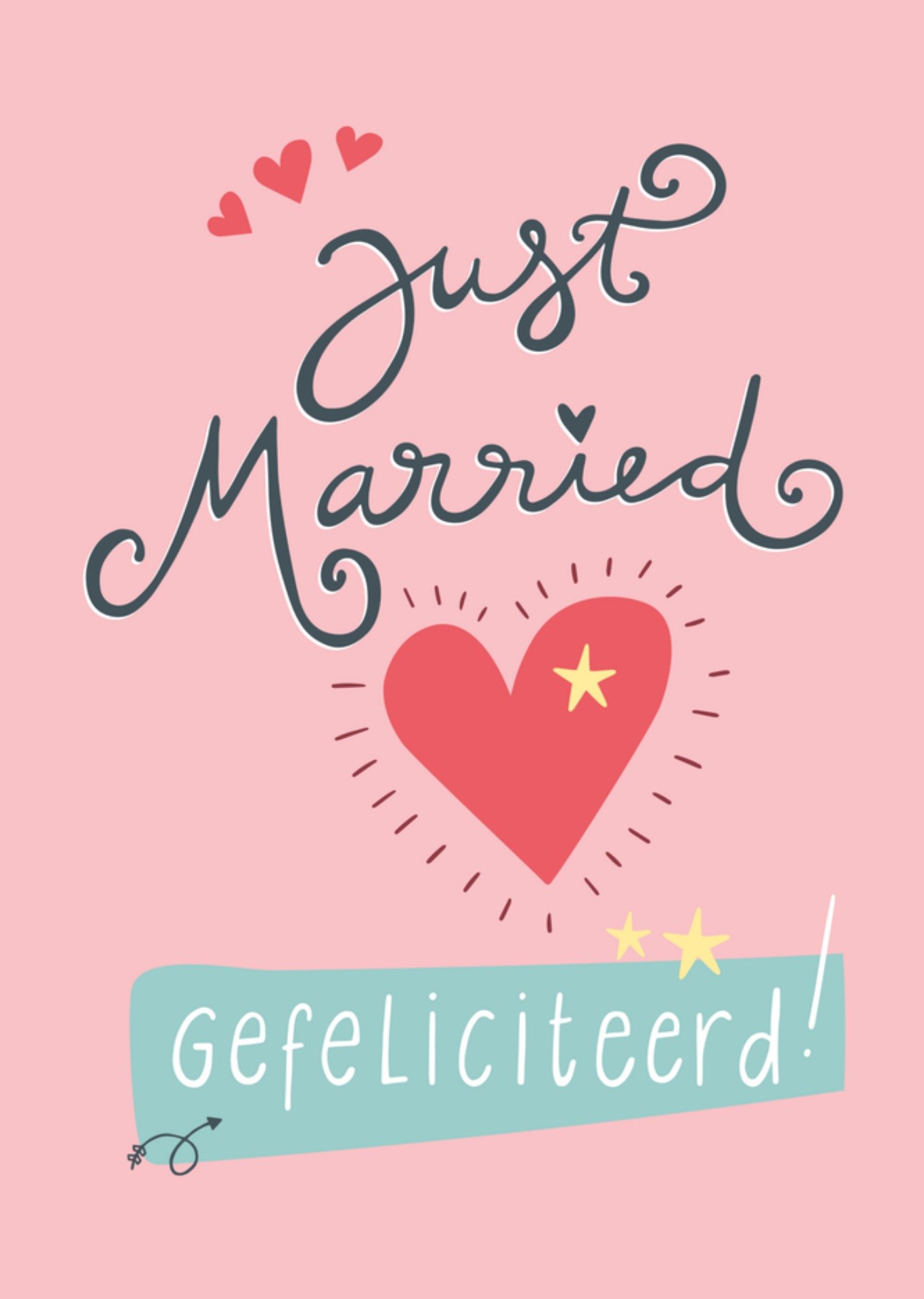 Huwelijkskaart pas getrouwd Kaart Funny Side Up