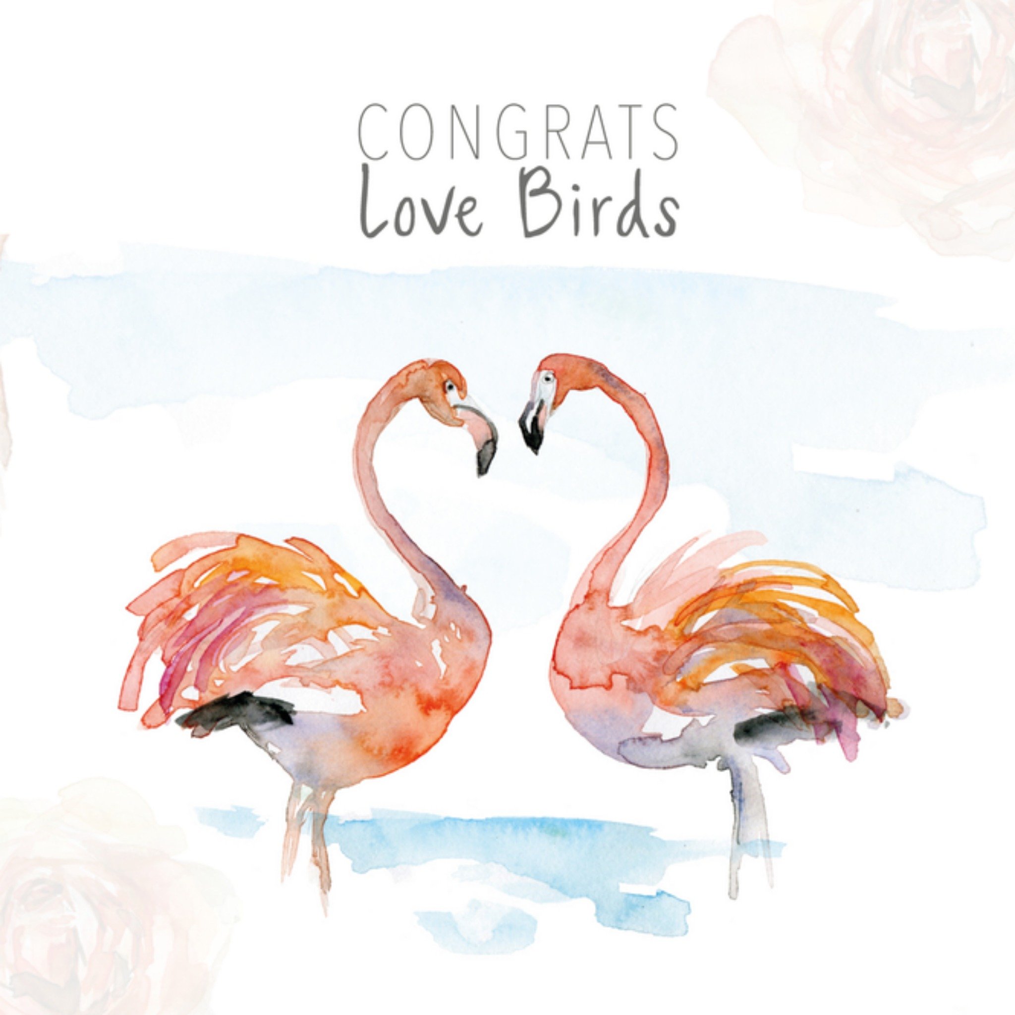 Michelle Dujardin Liefde kaart Flamingo Vierkant